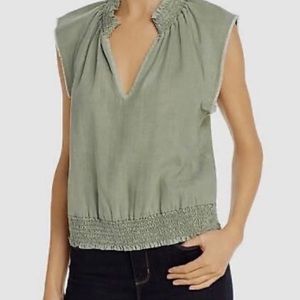 Cloth and Stone V-neck smocked waist blouse